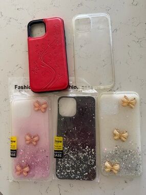 Pink Butterfly Glitter Phone Case - Compatible Cell Phone Accessory
